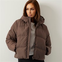 Closure London Womens Storm Cuff Short Puffer Jacket Coffee