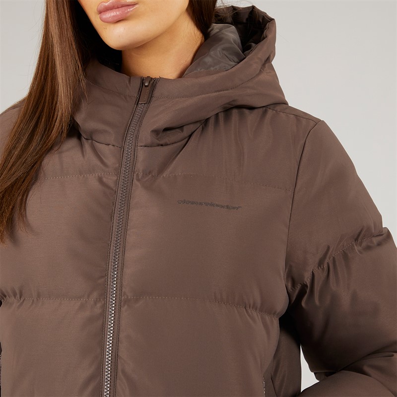Closure London Womens Storm Cuff Short Puffer Jacket Coffee