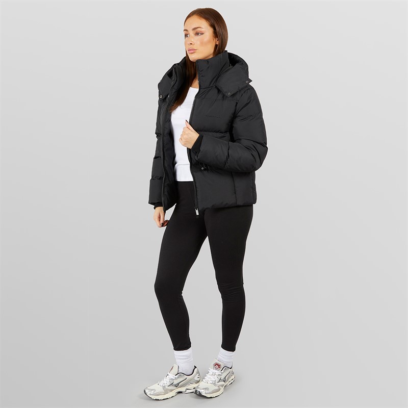 Closure London Damen verstellbarer Bund Daunenjacke Schwarz