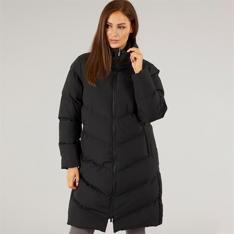 Closure London Damen Lange Geteilter Saum Steppjacke Schwarz