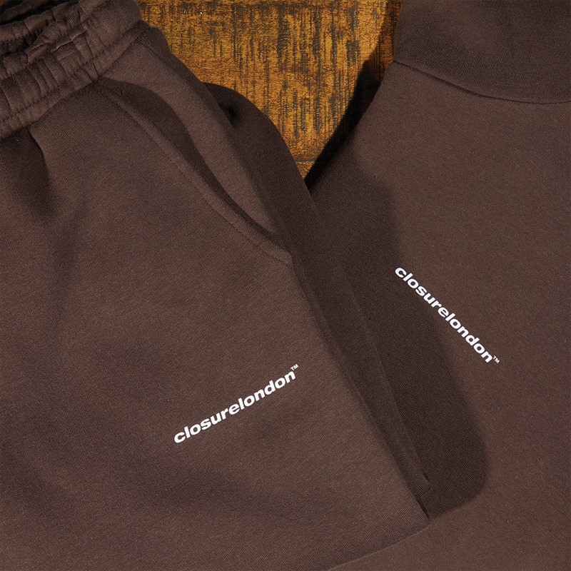 Closure London Womens Core Logo Tracksuit Coffee Bean