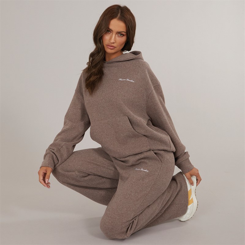 Womens Soft Knit Tracksuit Brown Marl - Size 10