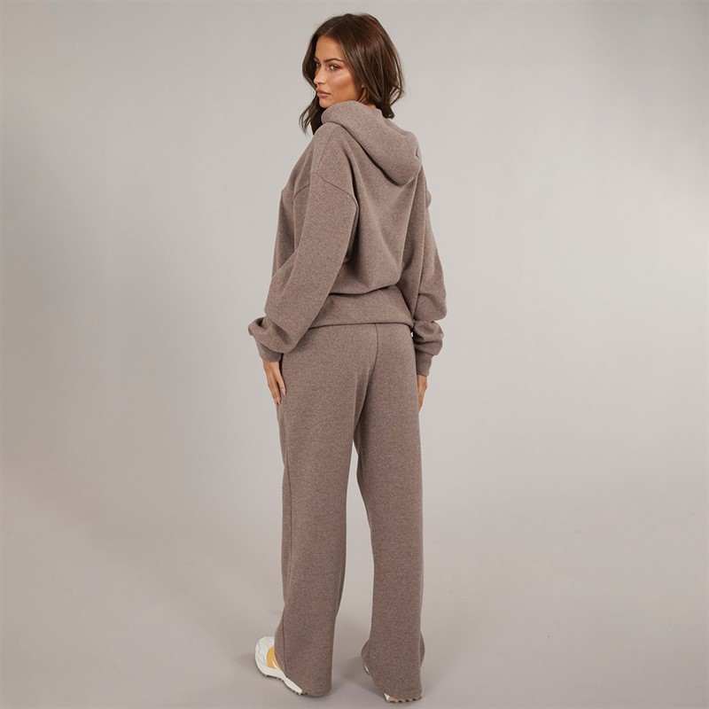 Closure London Womens Soft Knit Tracksuit Brown Marl