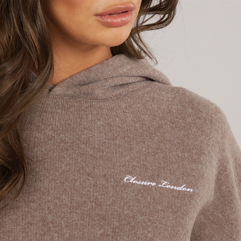 Closure London Womens Soft Knit Tracksuit Brown Marl