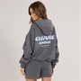 Closure London Womens Bubble Hoodie And Shorts Set Charcoal/Powder Blue