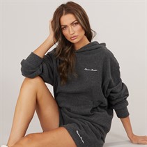 Closure London Womens Soft Knit Hoodie And Shorts Set Charcoal Marl