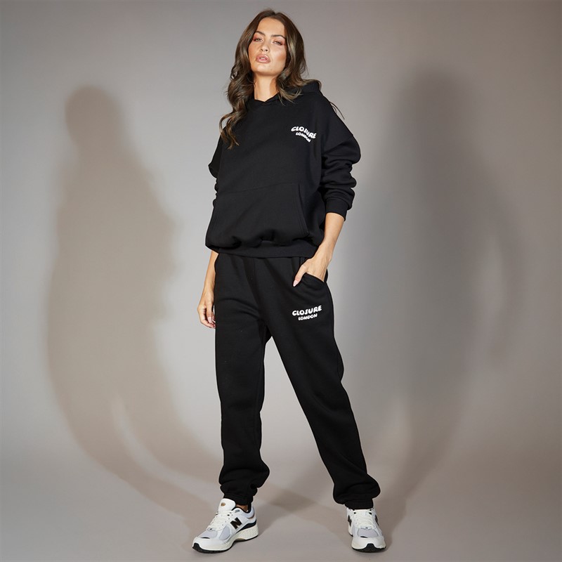 Womens Bubble Back Print Tracksuit Black/Off White - Size 10