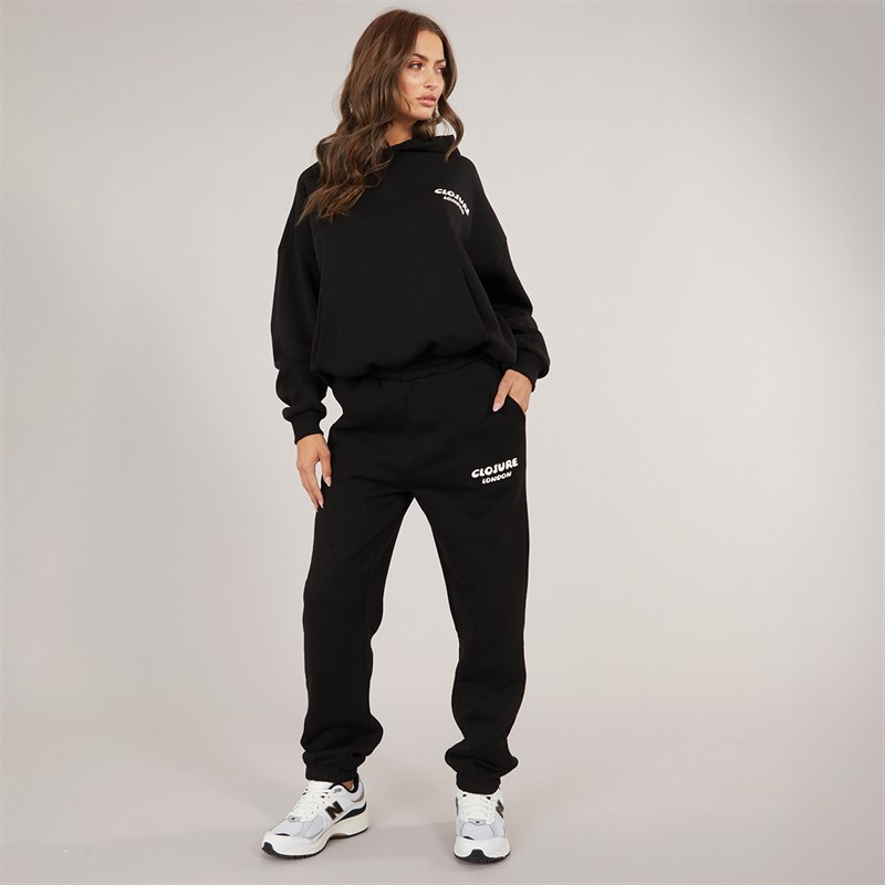 Closure London Womens Bubble Back Print Tracksuit Black/Off White