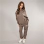 Closure London Womens Bubble Back Print Tracksuit Mocha/Off White