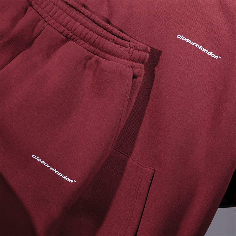 Closure London Womens Core Logo Tracksuit Burgundy