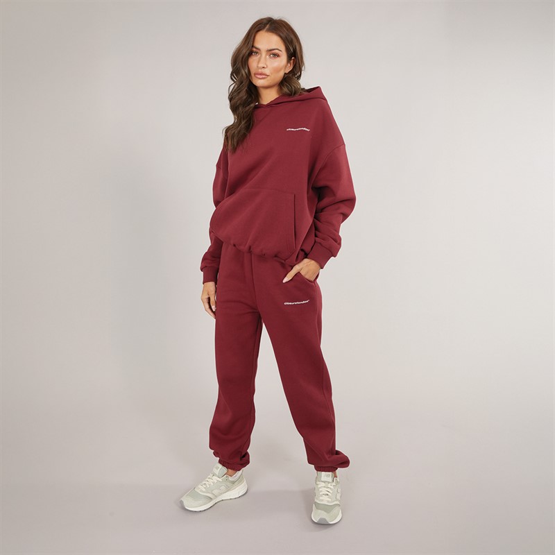 Closure London Womens Core Logo Tracksuit Burgundy