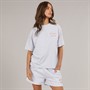 Closure London Womens Bubble T-Shirt And Shorts Set Light Grey Marl/Mauve