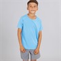 Closure London Boys Training Poly T-Shirt And Shorts Co-Ord Set Azure Blue/Mid Grey