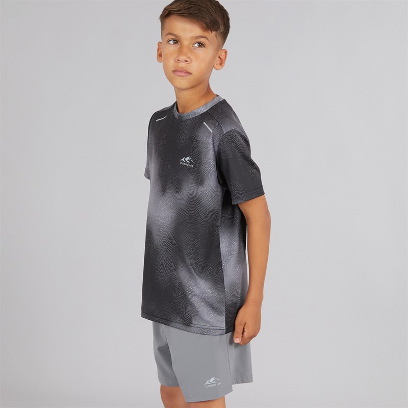 Boys Contour Print Co-Ord Set Black/Mid Grey - Size 7/8Y