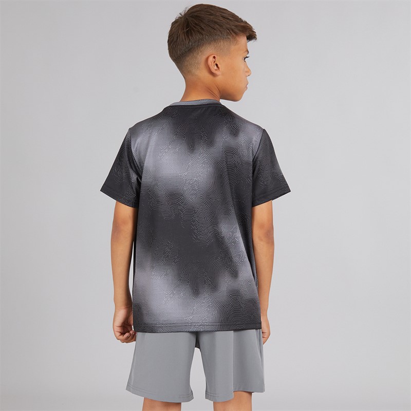Closure London Boys Contour Print Co-Ord Set Black/Mid Grey