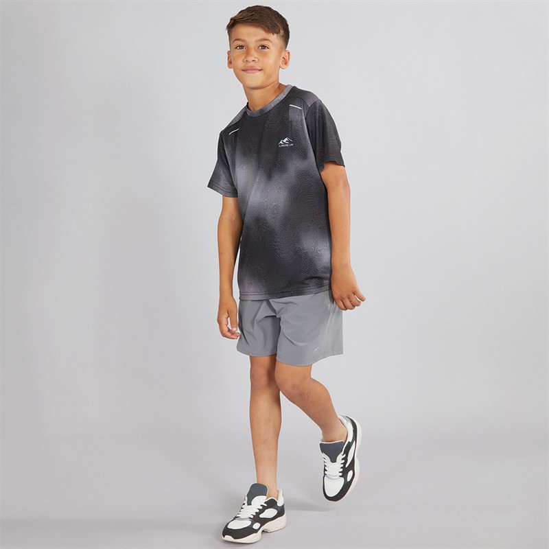 Closure London Boys Contour Print Co-Ord Set Black/Mid Grey