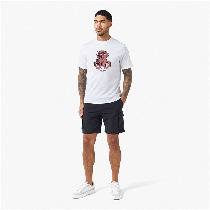 Closure London Mens Graffiti Outline Teddy T-Shirt White