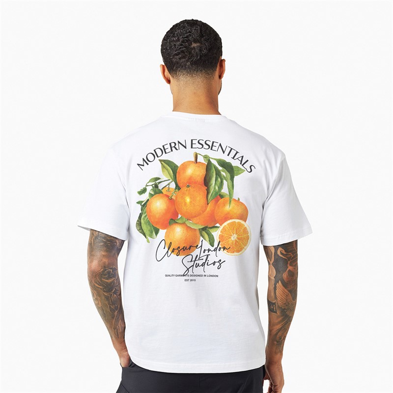 Mens Summer Fruits T-Shirt White - Size M