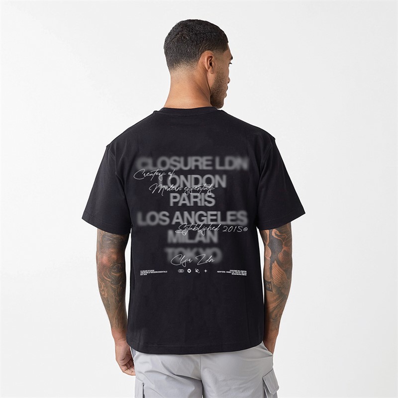 Closure London Mens Blurred City T-Shirt Black
