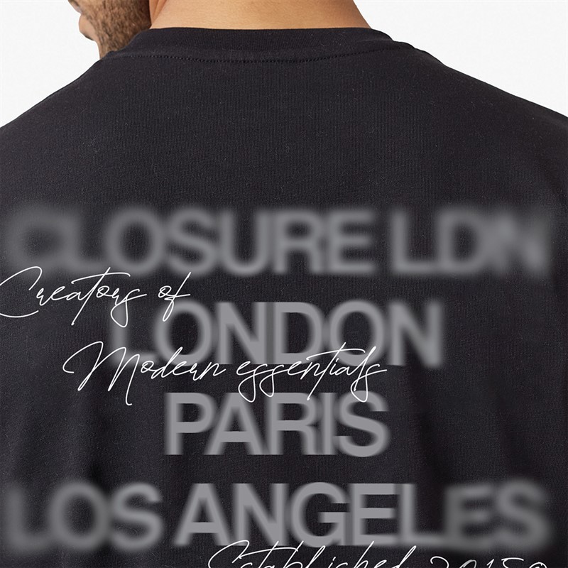 Closure London Mens Blurred City T-Shirt Black