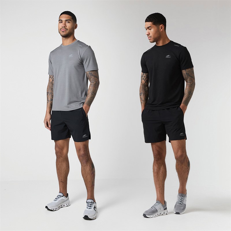Closure London Mens Two Pack Poly T-Shirts Black/Grey