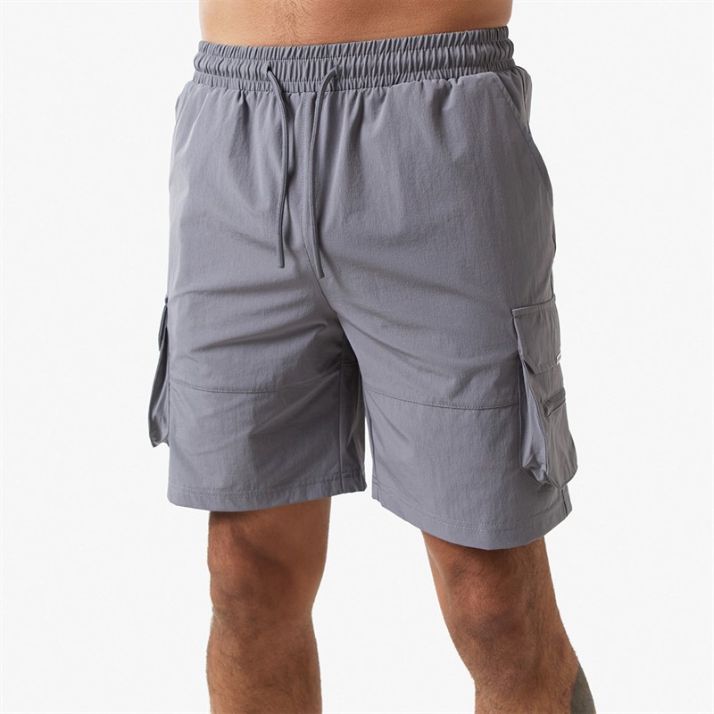 Closure London Mens Tech Stretch Poly Utility Shorts Charcoal