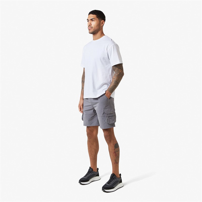Closure London Mens Tech Stretch Poly Utility Shorts Charcoal