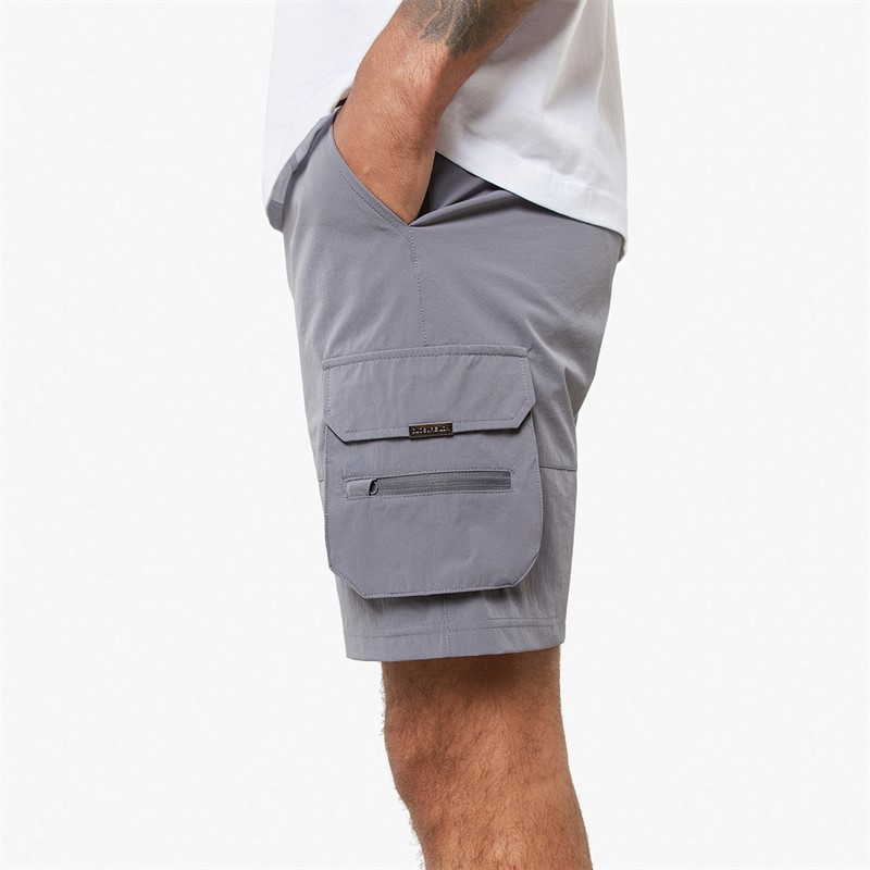Closure London Mens Tech Stretch Poly Utility Shorts Charcoal