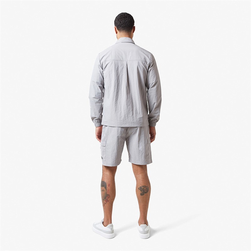 Closure London Mens Crinkle Nylon Shorts Frost Grey