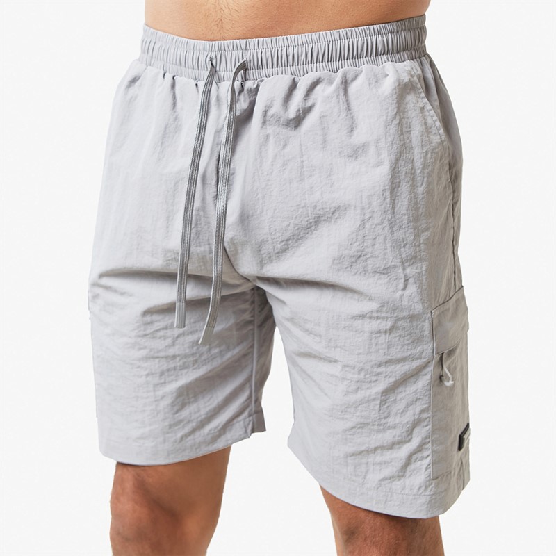 Closure London Mens Crinkle Nylon Shorts Frost Grey