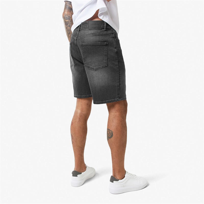 Closure London Mens Relaxed Fit Denim Shorts Grey