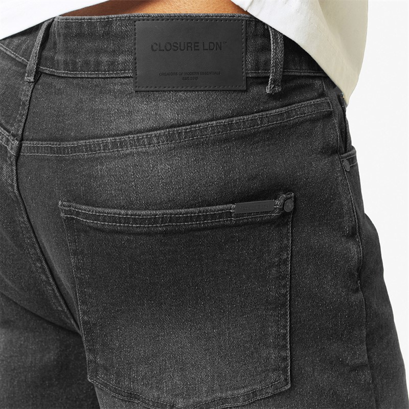 Closure London Mens Relaxed Fit Denim Shorts Grey