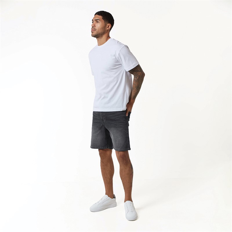 Closure London Mens Relaxed Fit Denim Shorts Grey