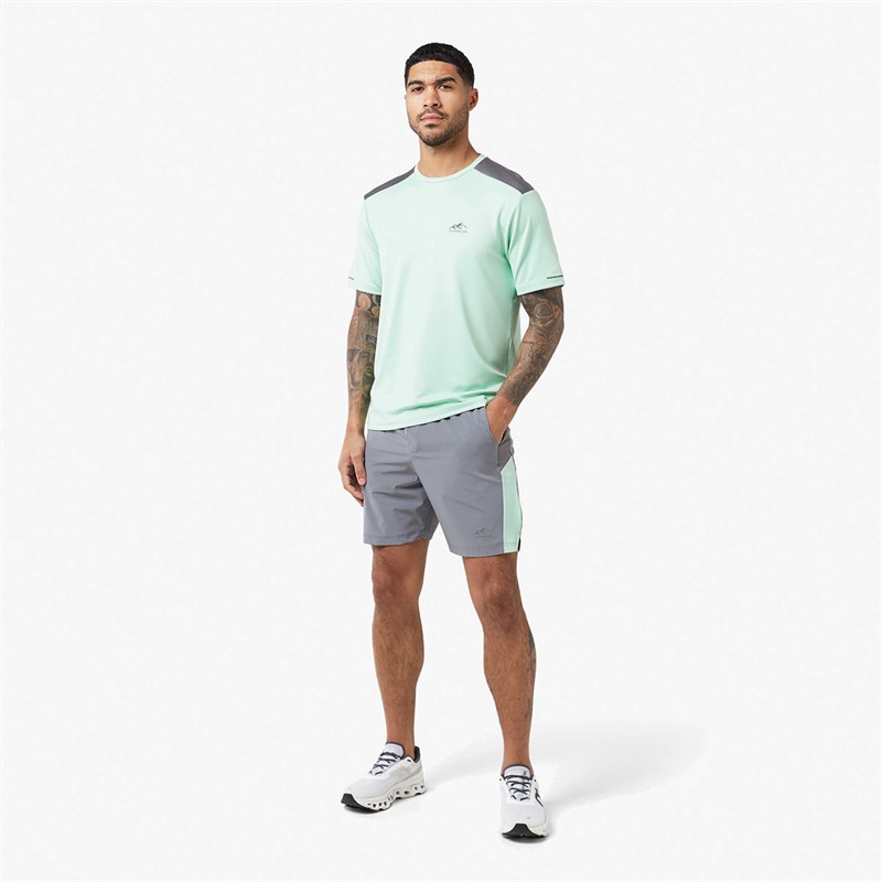 Closure London Mens Colour Block Twinset Neon Mint/Mid Grey