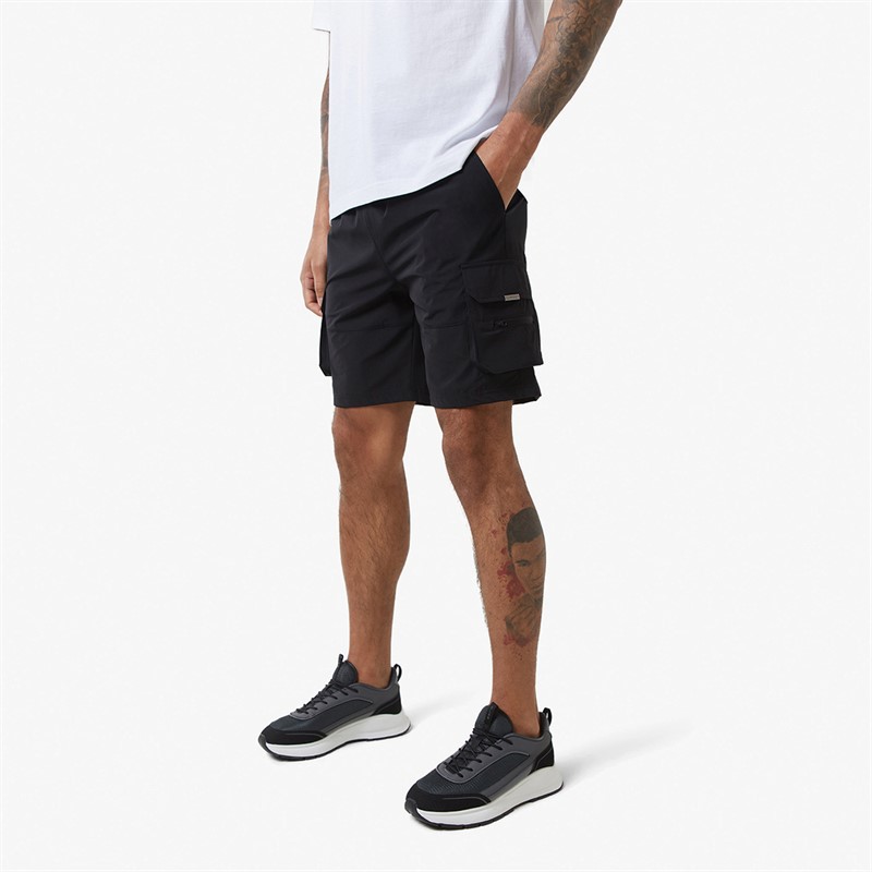 Mens Tech Stretch Poly Utility Shorts Black - Size XL
