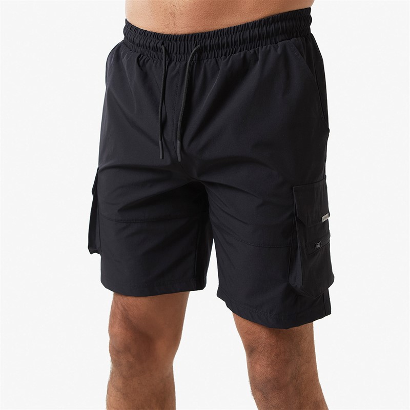 Closure London Mens Tech Stretch Poly Utility Shorts Black