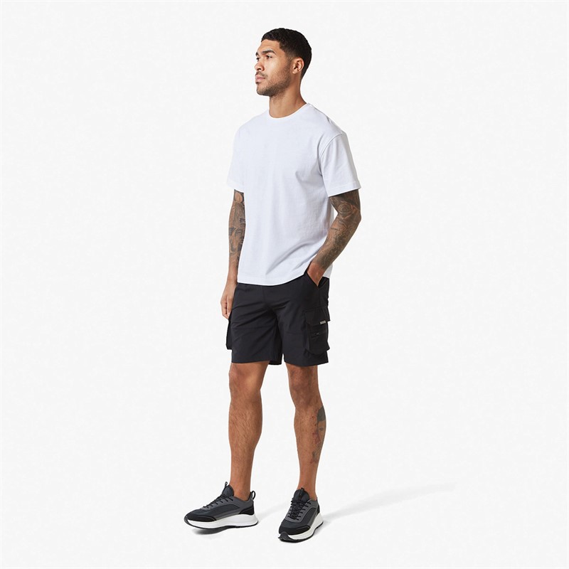Closure London Mens Tech Stretch Poly Utility Shorts Black