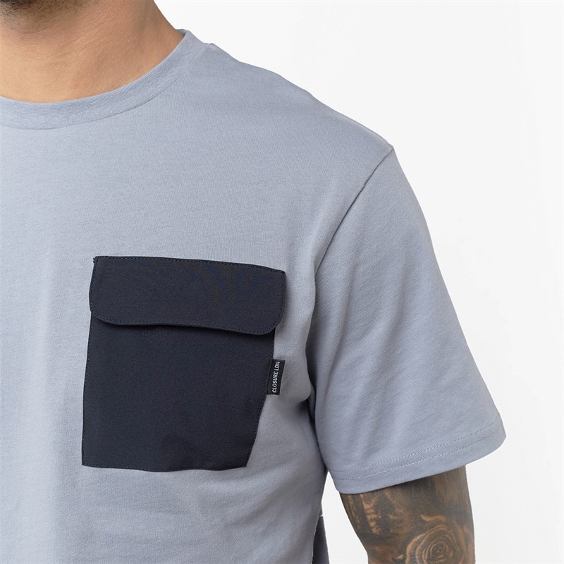 Closure London Mens Contrast Nylon Pocket Twinset Grey/Black