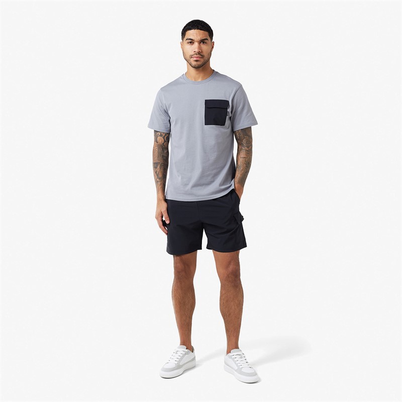 Closure London Mens Contrast Nylon Pocket Twinset Grey/Black