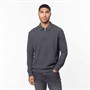 Closure London Mens Soft Knit 1/4 Zip Sweatshirt Charcoal