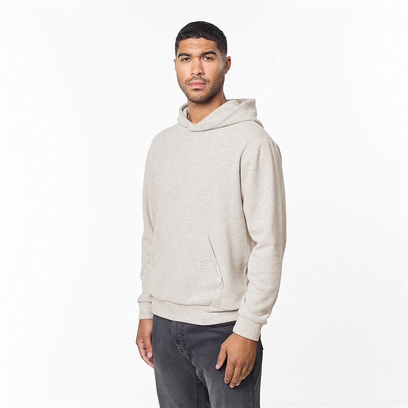 Closure London Mens Soft Knit Hoodie Stone