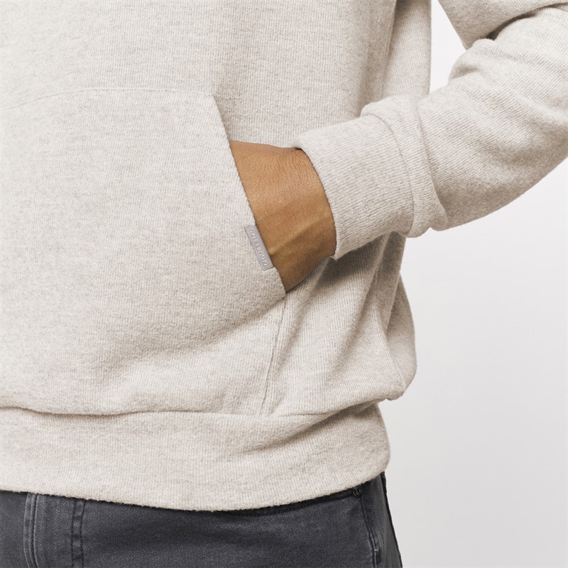Closure London Mens Soft Knit Hoodie Stone