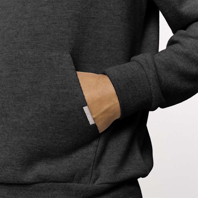 Closure London Mens Soft Knit Hoodie Charcoal