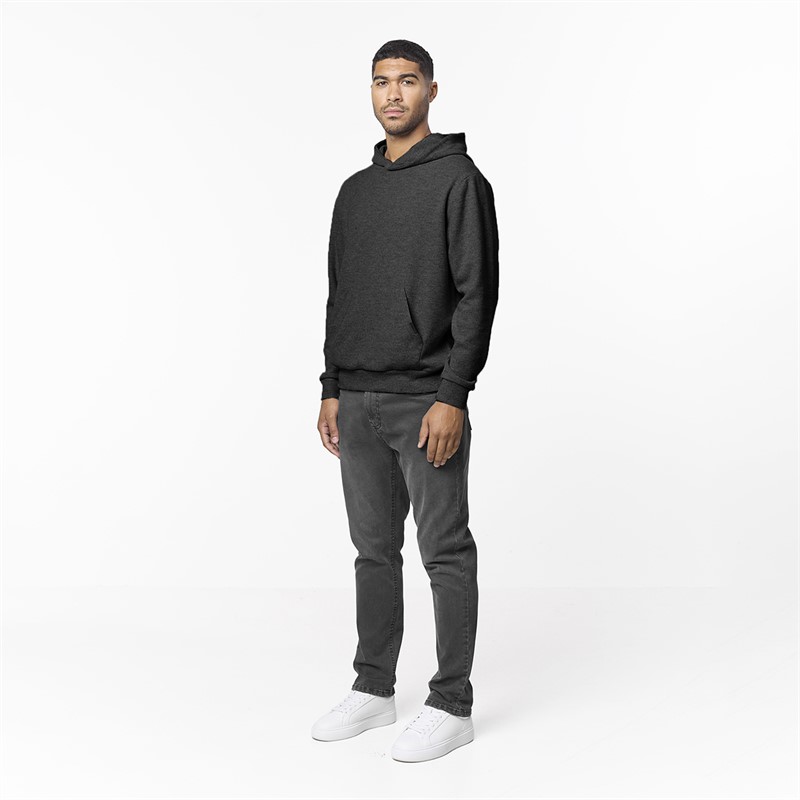 Closure London Mens Soft Knit Hoodie Charcoal