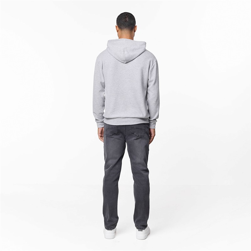 Closure London Mens Soft Knit Hoodie Grey Marl