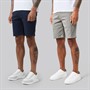 Closure London Mens Two Pack Chino Shorts Navy/Light Grey