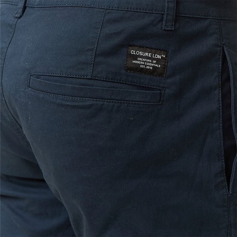 Closure London Mens Two Pack Chino Shorts Navy/Light Grey