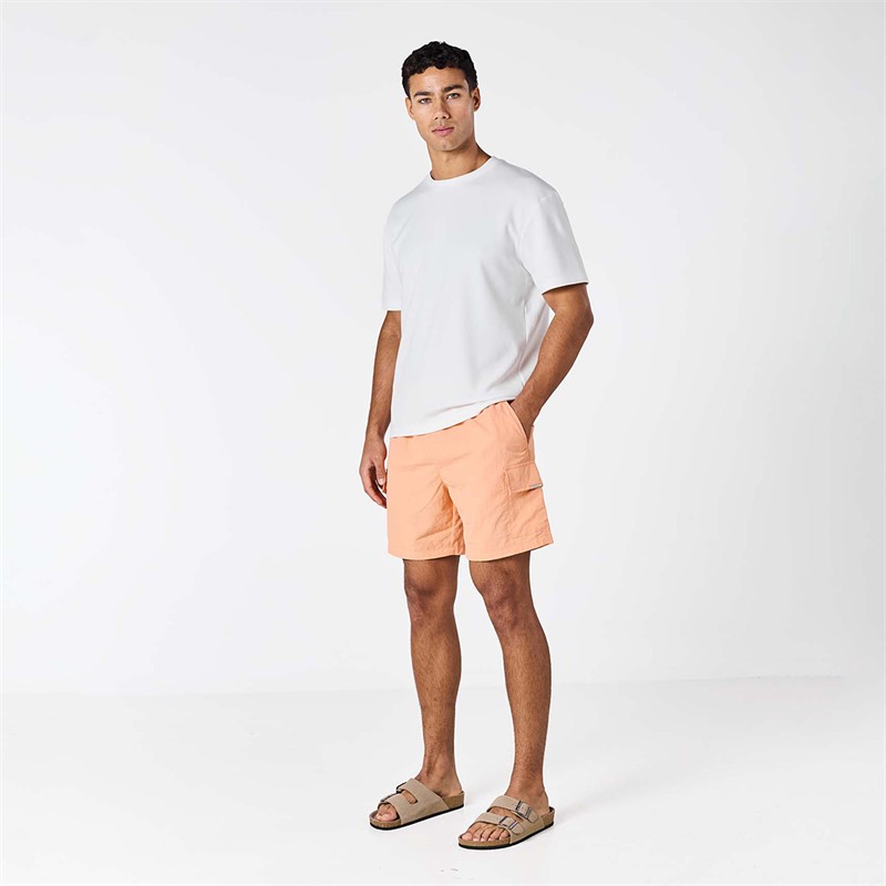 Closure London Mens Cargo Swim Shorts Peach 236