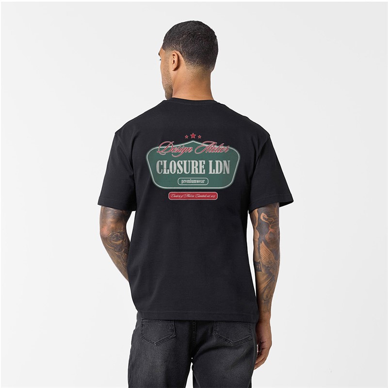 Closure London Mens Vintage Badge Atelier T-Shirt Black