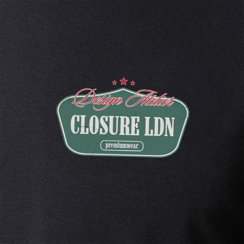 Closure London Mens Vintage Badge Atelier T-Shirt Black